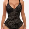 Lace Bodysuit for Women – Tummy Control Shapewear with V-Neck, Sleeveless, Backless Camisole Jumpsuit