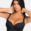 2PCS Plus Size Push-Up Bra Set for Women – Hidden Deep Cup, Back Closure, and Shaping Underwear